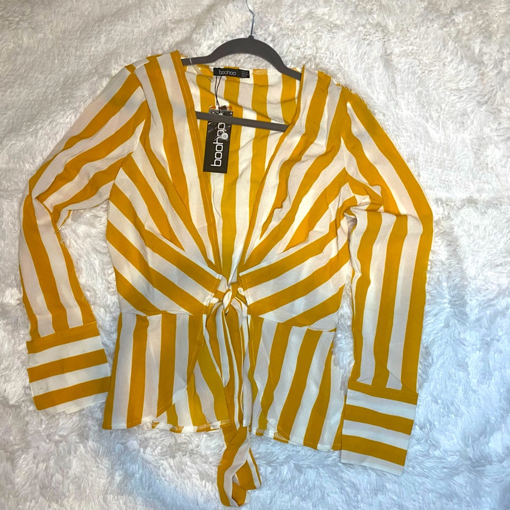 *Brand New* Yellow and White Striped Blouse